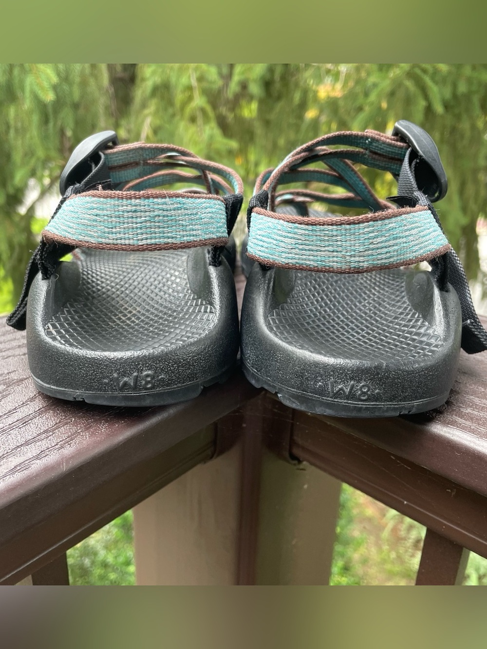 Chaco ZX/2 Classic Double Strap Hiking Sandals Teal blue & Brown Women's 8 - Picture 10 of 14